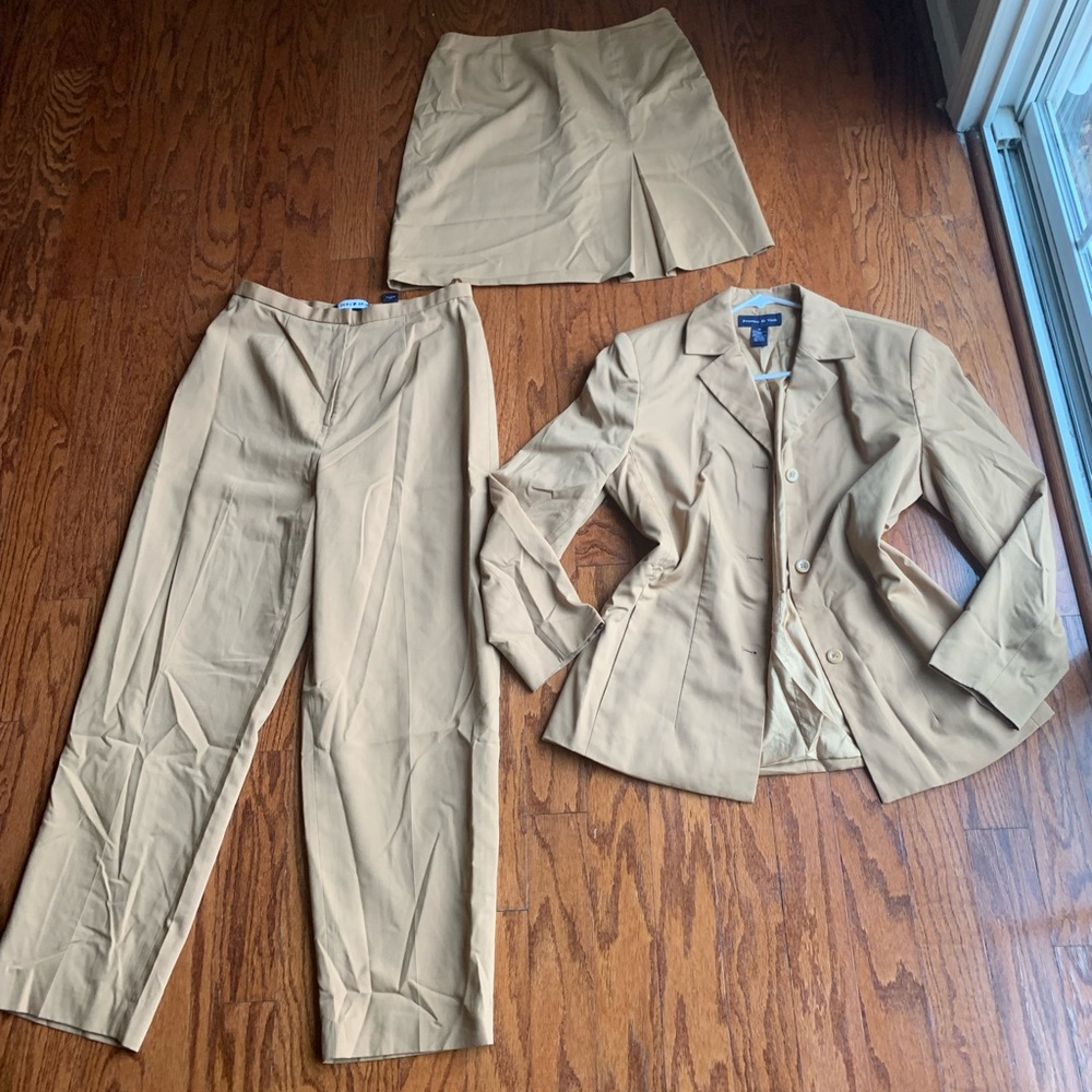 Preston & York Brown 3 PCS Women’s Skirt & Pant Suit